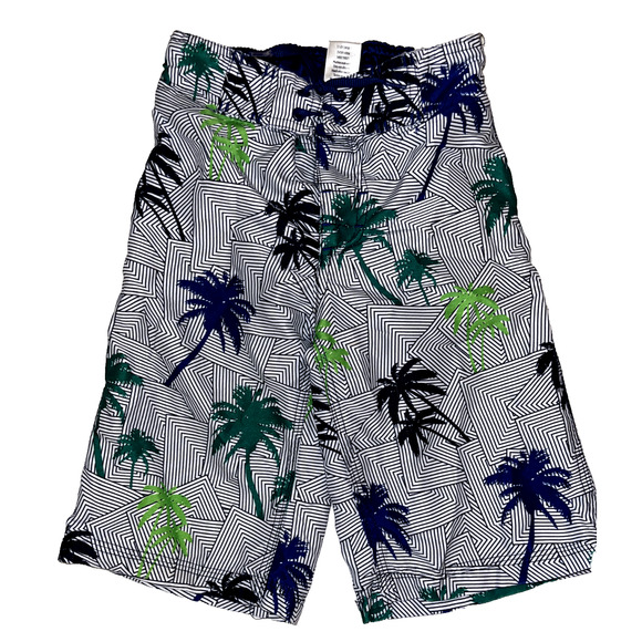 Gymboree Boys Swim Shop Blue and Green Palm Trees Swim Shorts Board Shorts Sz 6 - Picture 1 of 5